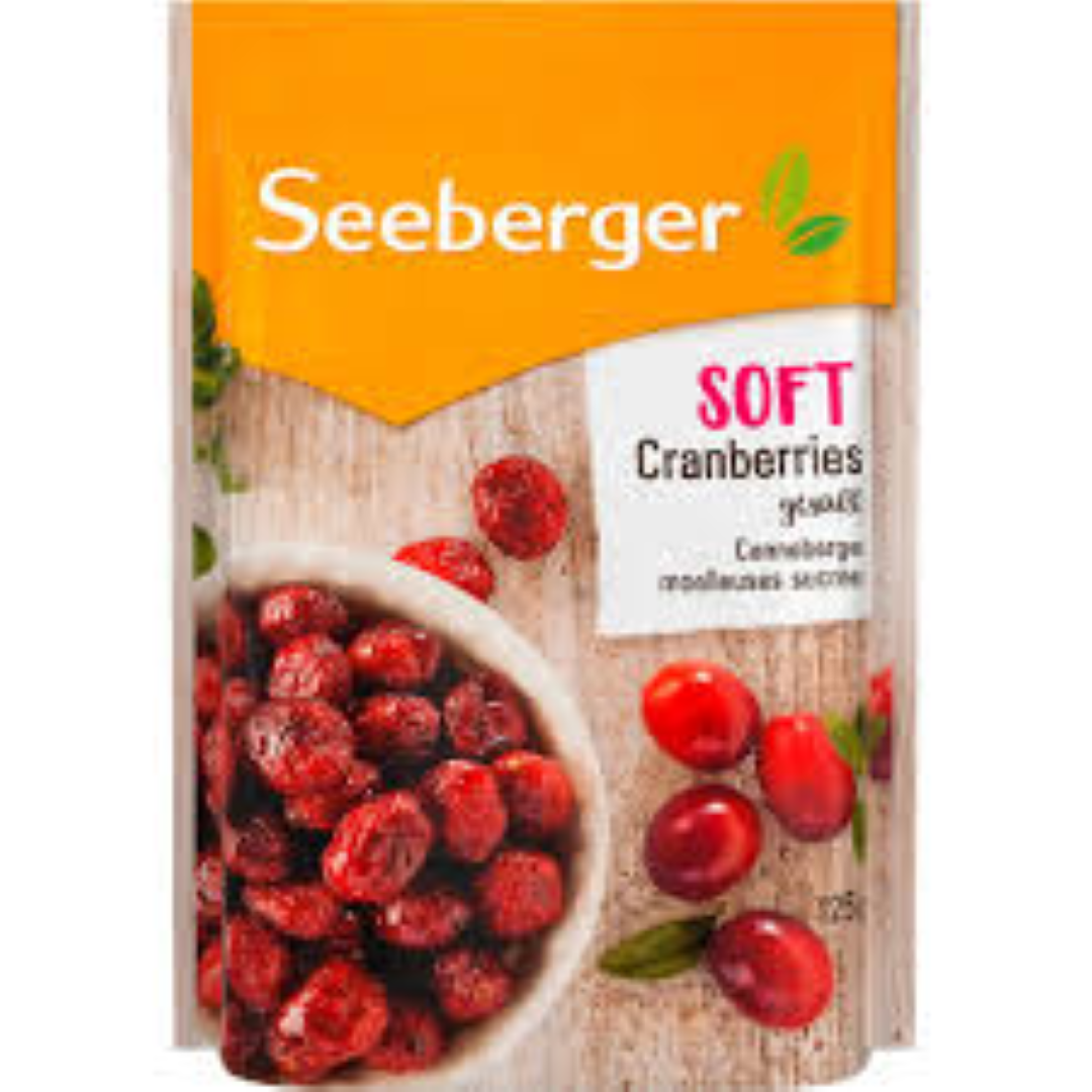 SEEBERGER SOFT CRANBERRIES 125G